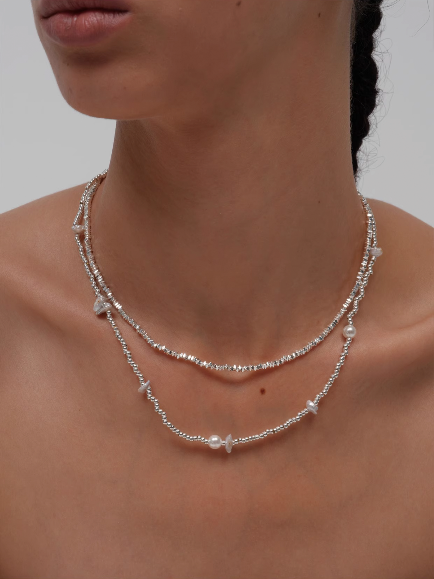 Baroque Pearl and Silver Beads Necklace - The New Witch