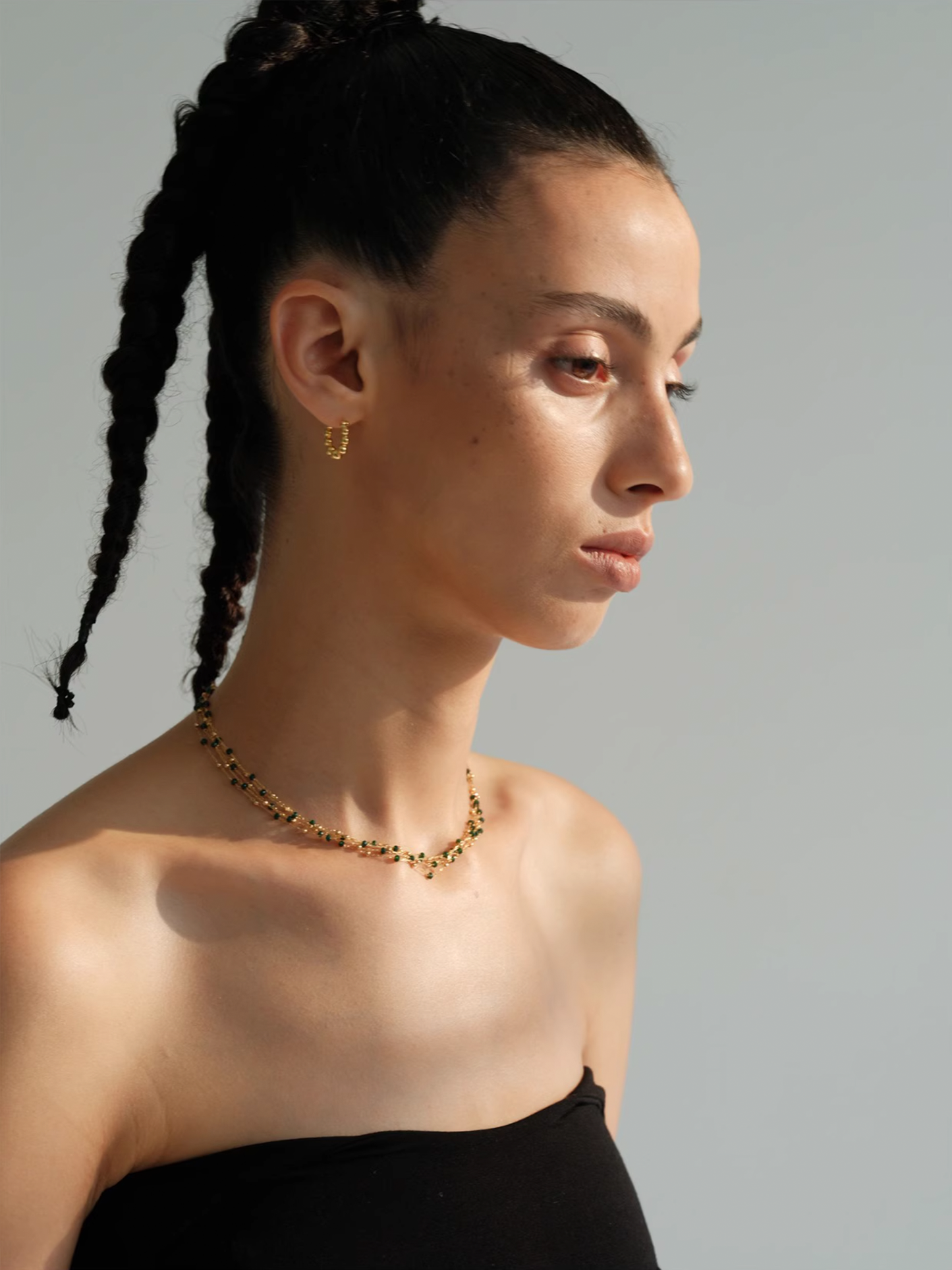 Gold Bead Hoop Earrings - The New Witch