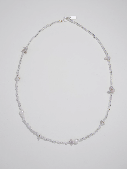 Baroque Pearl and Silver Beads Necklace - The New Witch