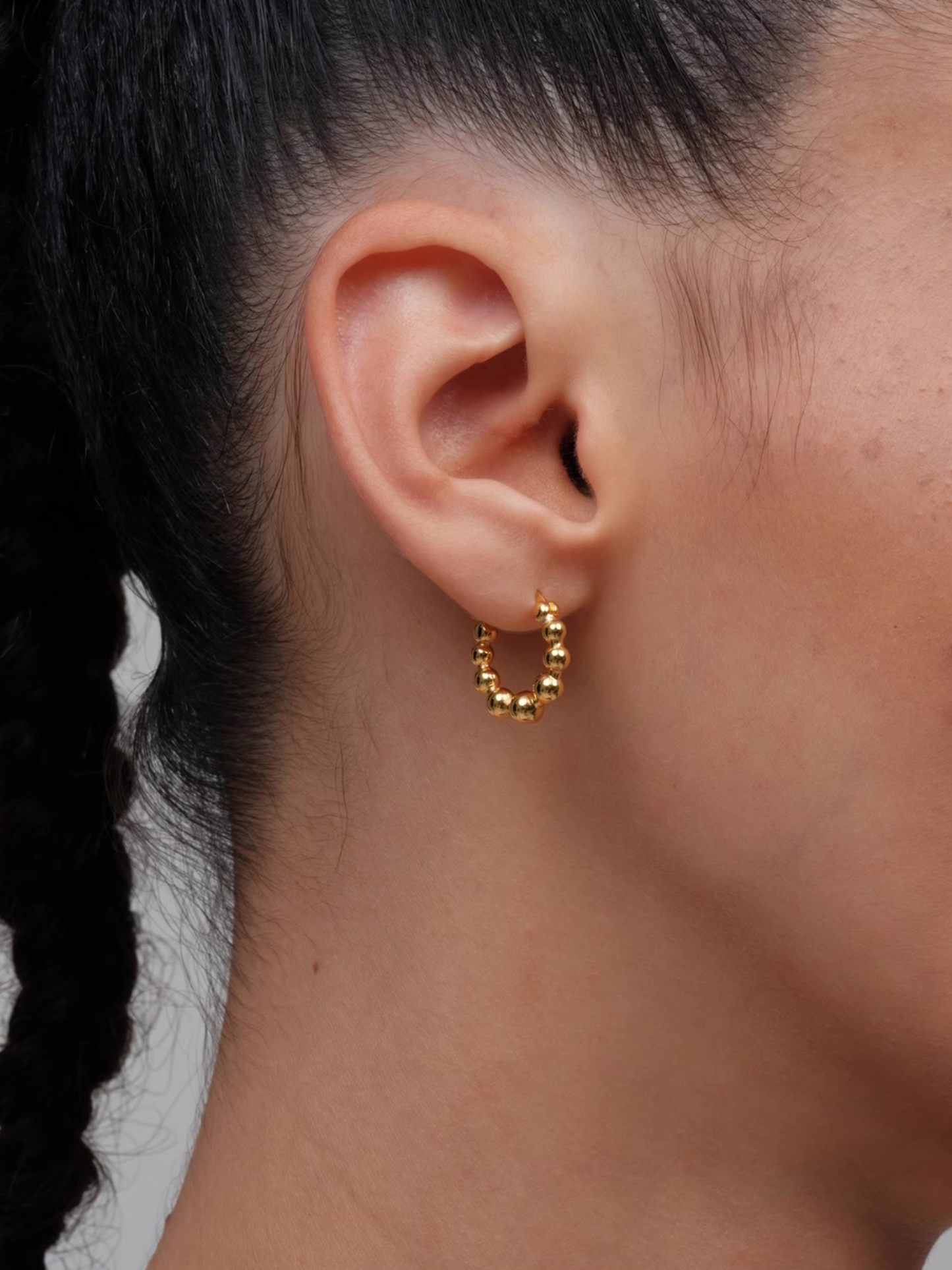 Gold Bead Hoop Earrings - The New Witch