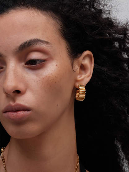 Ribbed Hoop Earrings - The New Witch