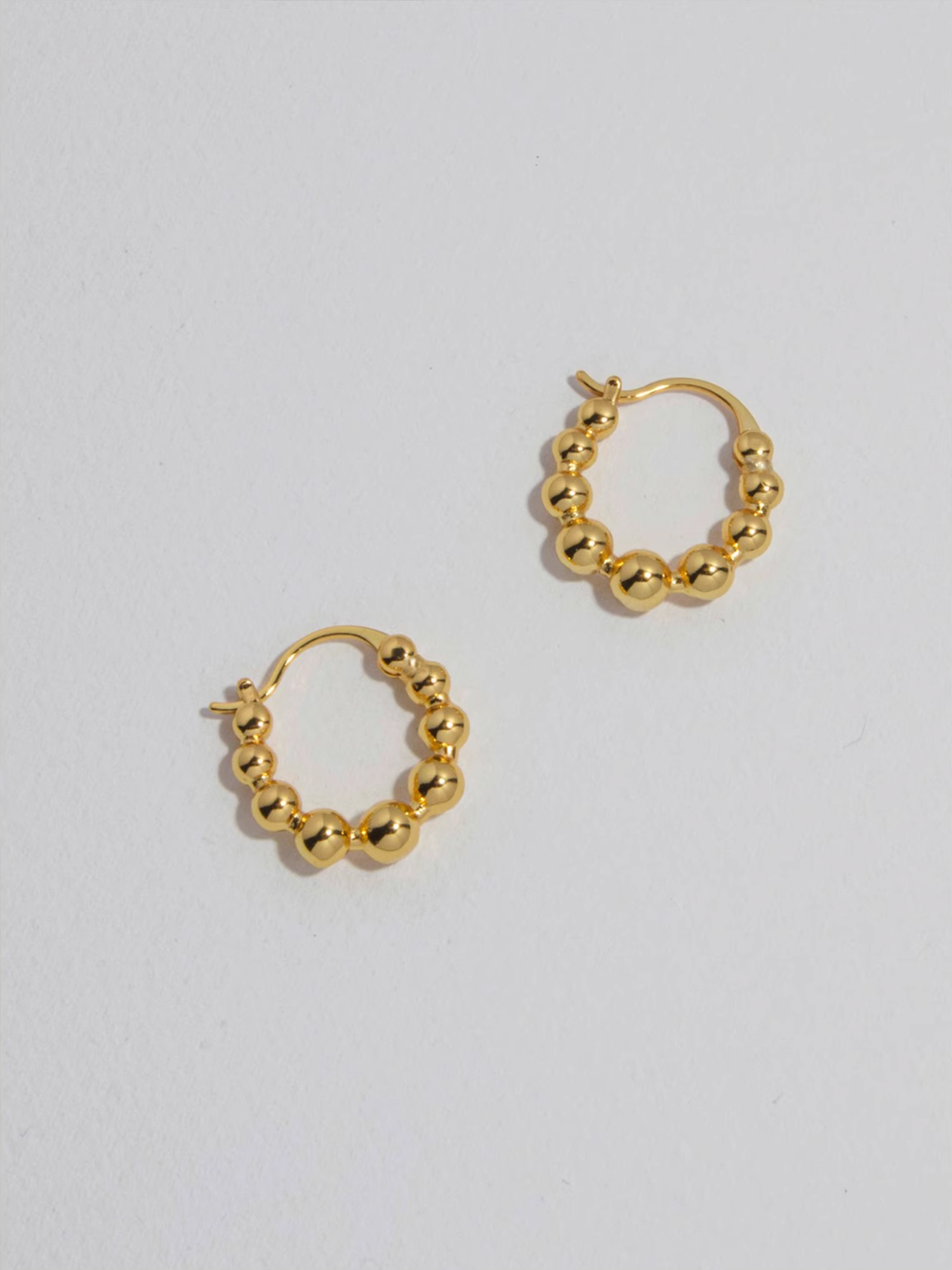 Gold Bead Hoop Earrings - The New Witch
