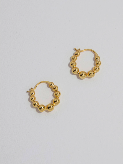 Gold Bead Hoop Earrings - The New Witch