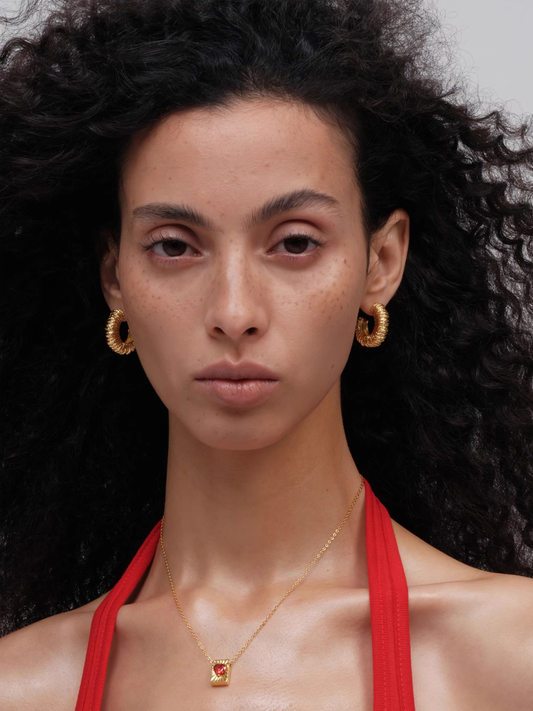 Molten Texture Hoop Earrings - The New Witch