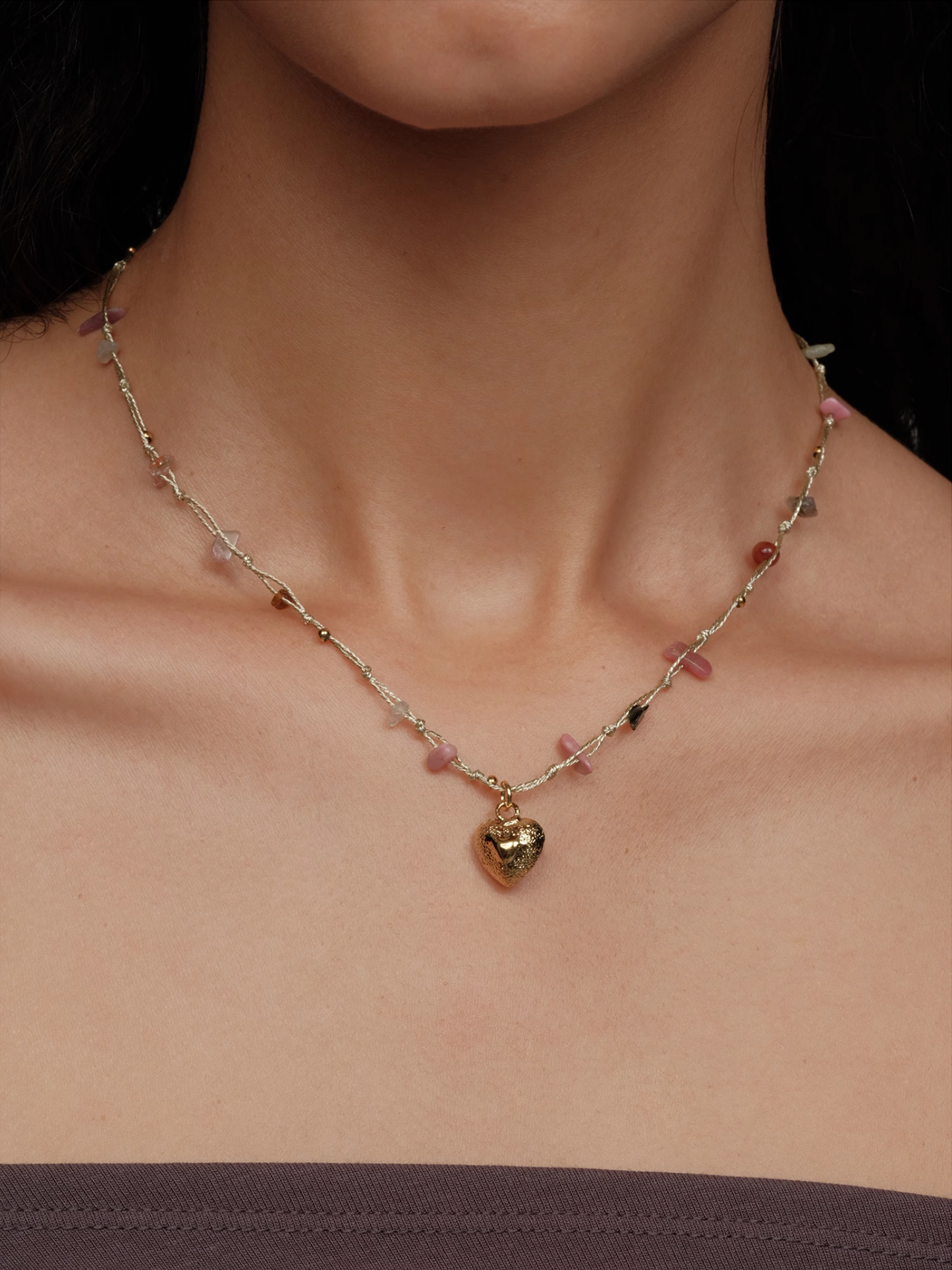 Tourmaline Heart Beaded Necklace - The New Witch