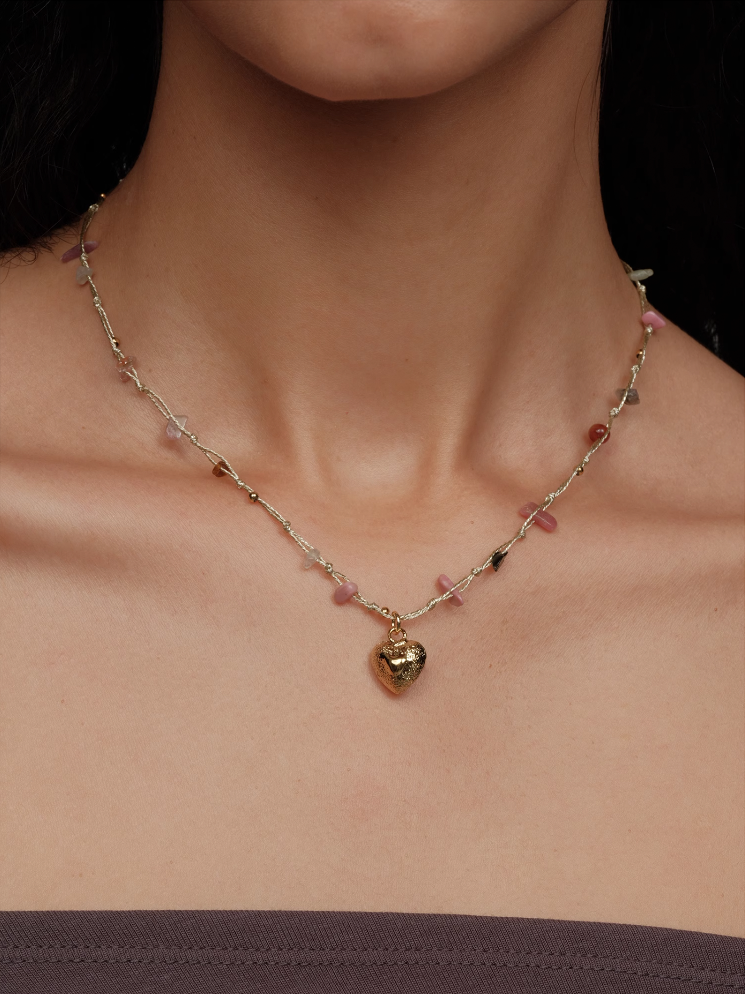 Tourmaline Heart Beaded Necklace - The New Witch