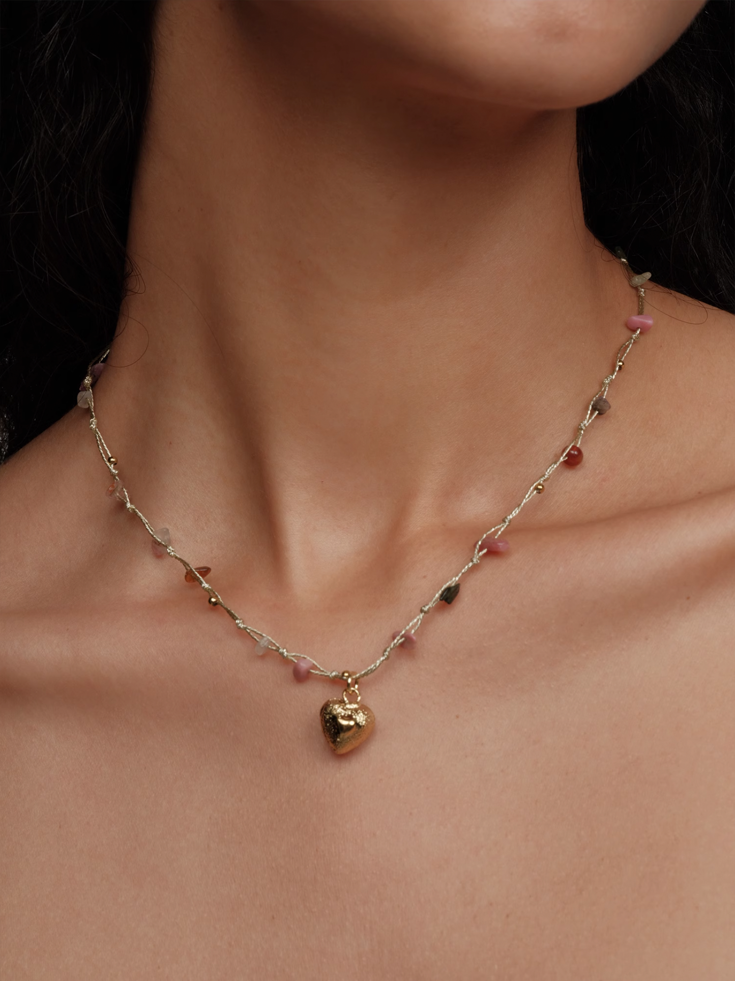 Tourmaline Heart Beaded Necklace - The New Witch