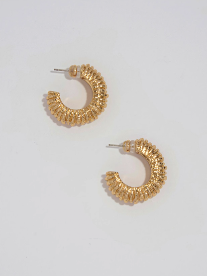Molten Texture Hoop Earrings - The New Witch