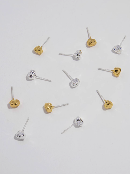 Sterling Silver Organic Texture Studs - The New Witch