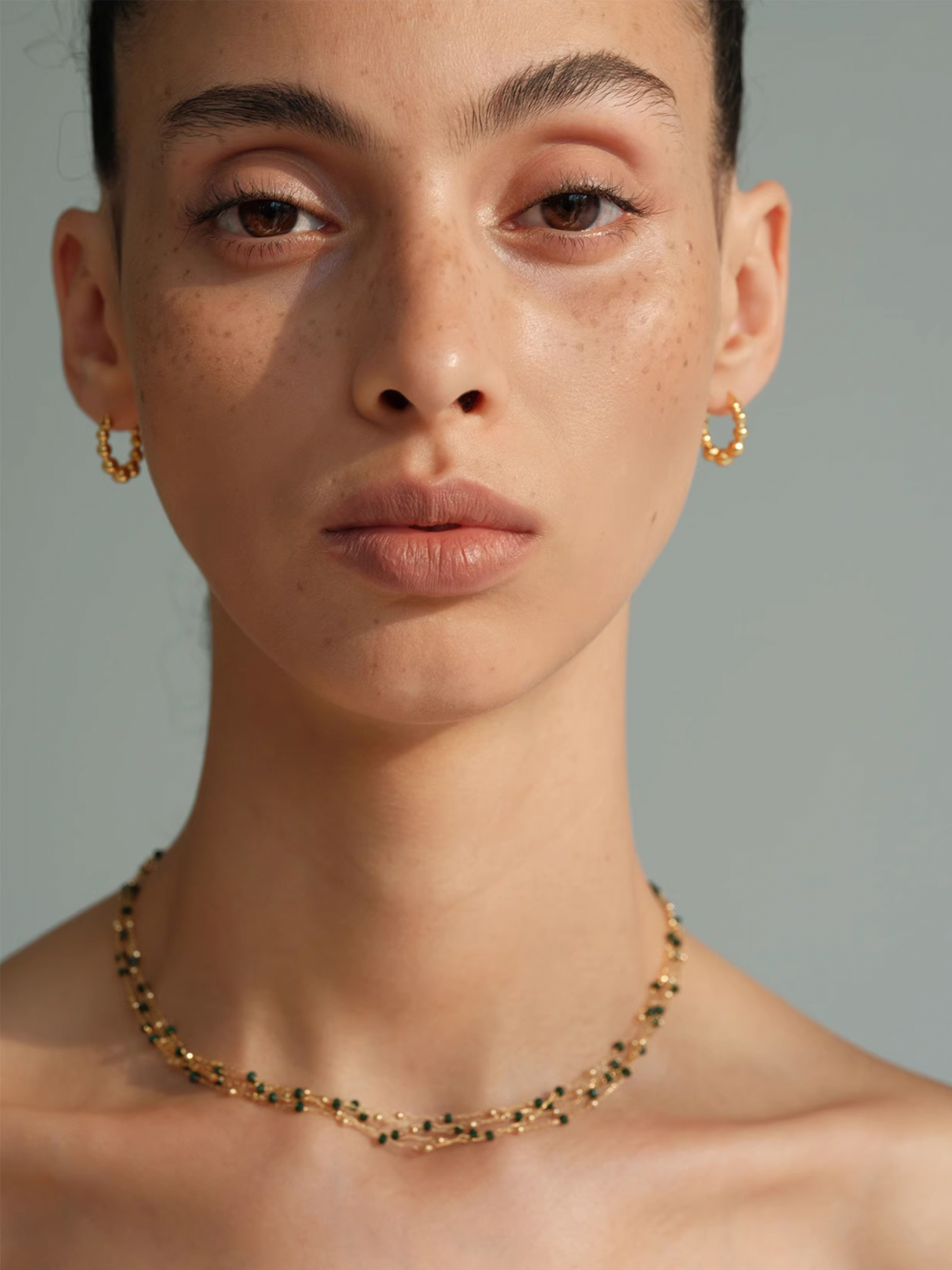 Gold Bead Hoop Earrings - The New Witch
